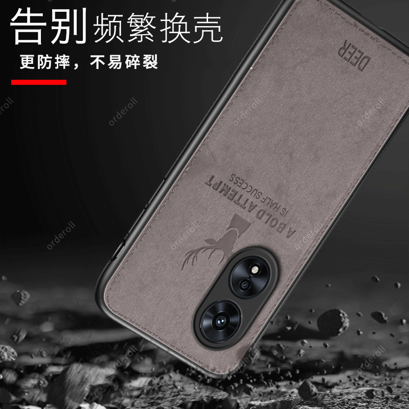 oppoA97手机壳a97oppo5G新款PFTM10麋鹿布纹硅胶opp0pp0ppoA保护套oppa全包opa防摔oppoPFUM男女975外壳opopa - 图1