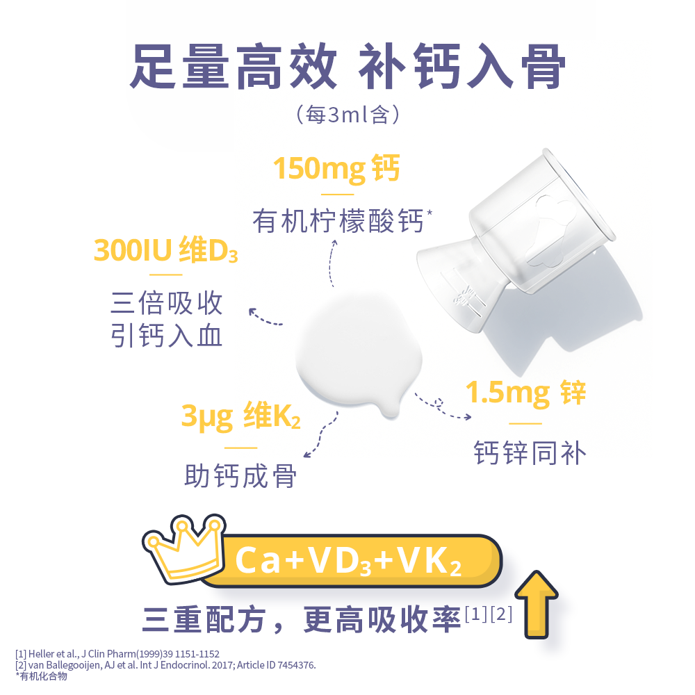 Elevit爱乐维婴幼儿液体钙锌维生素VD3儿童钙新生儿宝宝专用钙 - 图2