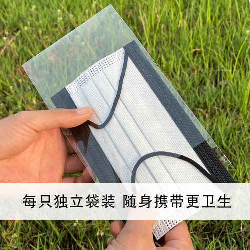 黑色口罩女高颜值2025新款春夏季一次性防尘防晒三层防护单独包装 - 图1