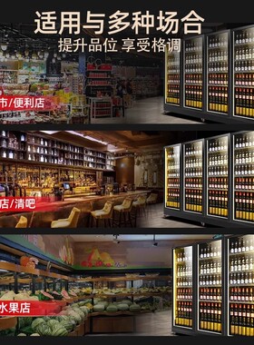 新飞展示柜全屏酒吧冰箱大容量