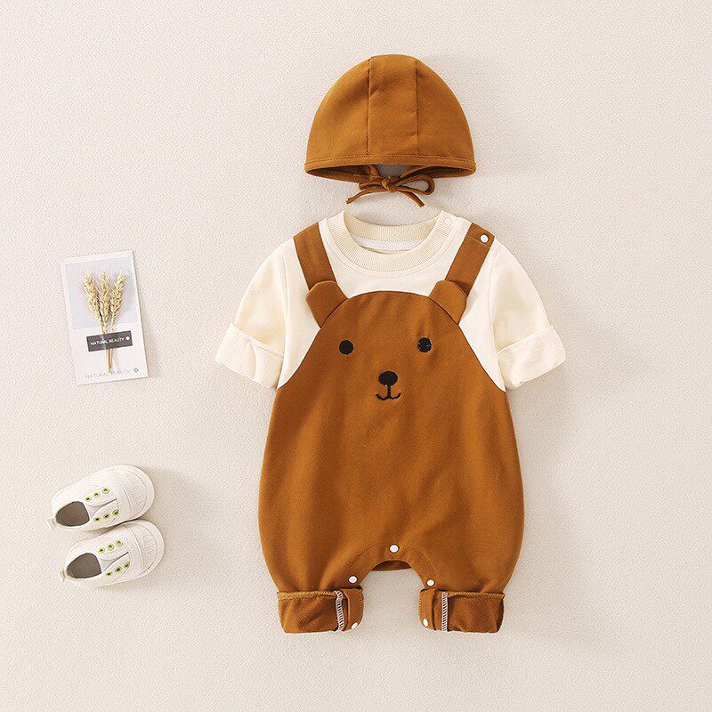 婴儿春季2023装宝宝衣服小孩哈衣 抱抱托连身衣/爬服/哈衣