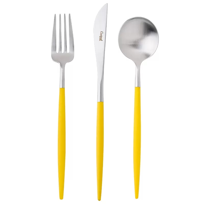 新款 葡萄牙cutipol黄银家用餐具不锈钢刀叉勺筷套装ins风礼盒装 - 图3