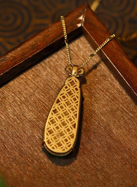 正阳绿高冰种仿翡翠吊坠缅甸a货18K金镶嵌正品女水滴玉坠妈妈礼物