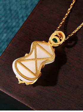 抖音快手直播供货国潮镀金复古中国风汉服旗袍锦衣玉食仿玉石项链