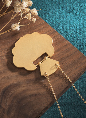 中国风典雅旗袍汉服配饰冷珐琅工艺平安锁挂件复古装宫廷仙女项链