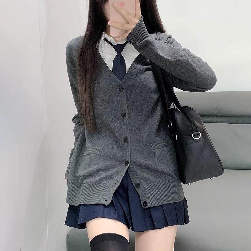 日系jk制服套装秋冬学院风校供深灰针织开衫毛衣感上衣外穿外套女,淘宝优惠券,粉丝福利购,淘宝优惠卷