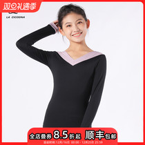 LFamily figure skating training with long sleeves V collar overplay children adult professional womens body skating single face grabbing