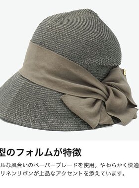 日本直邮CA4LA 女士草帽大号防晒可折叠带缎带钟形帽深帽型优雅精