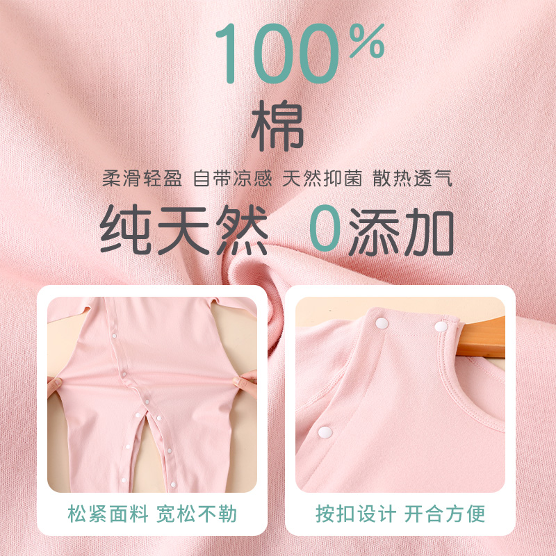 婴儿衣服春秋新生儿春装新款秋衣纯棉打底保暖睡衣内衣宝宝连体衣 - 图0