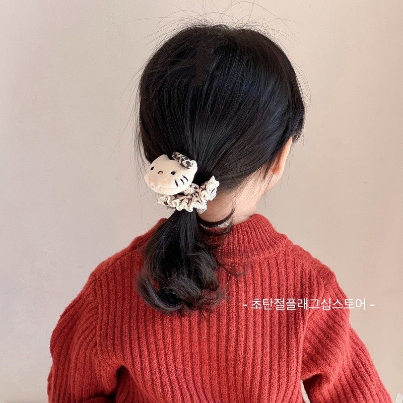 秋冬毛绒豹纹KT猫小女孩扎发头绳儿童发圈橡皮筋女童新款发绳头饰,淘宝优惠券,粉丝福利购,淘宝优惠卷