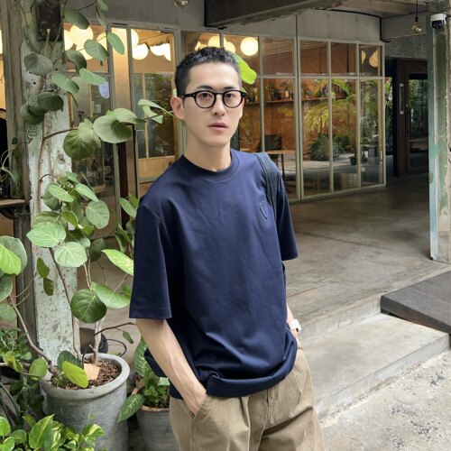 Nick Tian 韩国小众设计感浮雕爱心短袖T恤男款休闲宽松凉感上衣 - 图0