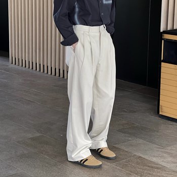 nick tian spring and summer trousers versatile suit trousers style Korean solid color casual loose wide-leg trousers