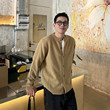Nick Tian 纯羊毛开衫宽松毛衣外套男秋季韩系休闲老钱风针织衫