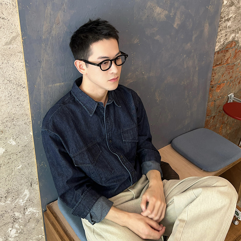 Nick Tian 牛仔衬衫长袖打底衬衣男秋季新款韩系极简风休闲高级感,淘宝优惠券,粉丝福利购,淘宝优惠卷