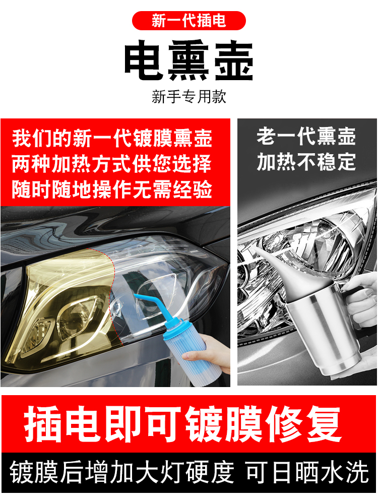 汽车大灯翻新修复液套装工具抛光车灯划痕汽车速亮灯罩清洗漆神器 - 图3