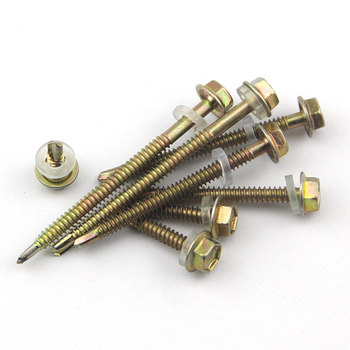 screws ຫາງເຈາະ hexagonal ພາຍນອກ, screws tile dovetail ເຫຼັກສີ, screws ເຈາະດ້ວຍຕົນເອງ, ແຜ່ນເຫຼັກແຜ່ນເຫຼັກ M4.8 ສາຍ.