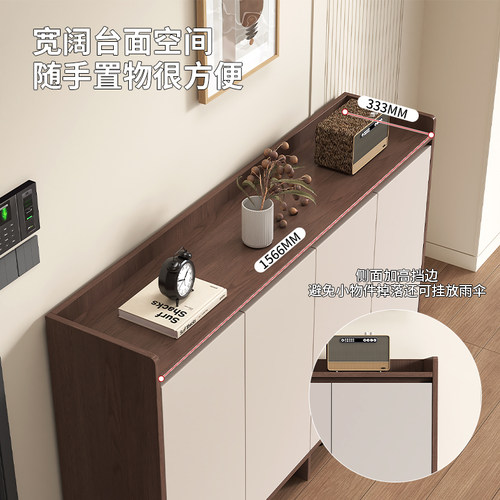 实木鞋柜家用门口入户玄关柜可定制大容量收纳柜靠墙一体储物鞋架 - 图0