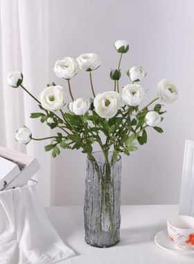 仿真花3头露莲高端洋牡丹酒店婚庆花墙装饰道具家居摆件假花