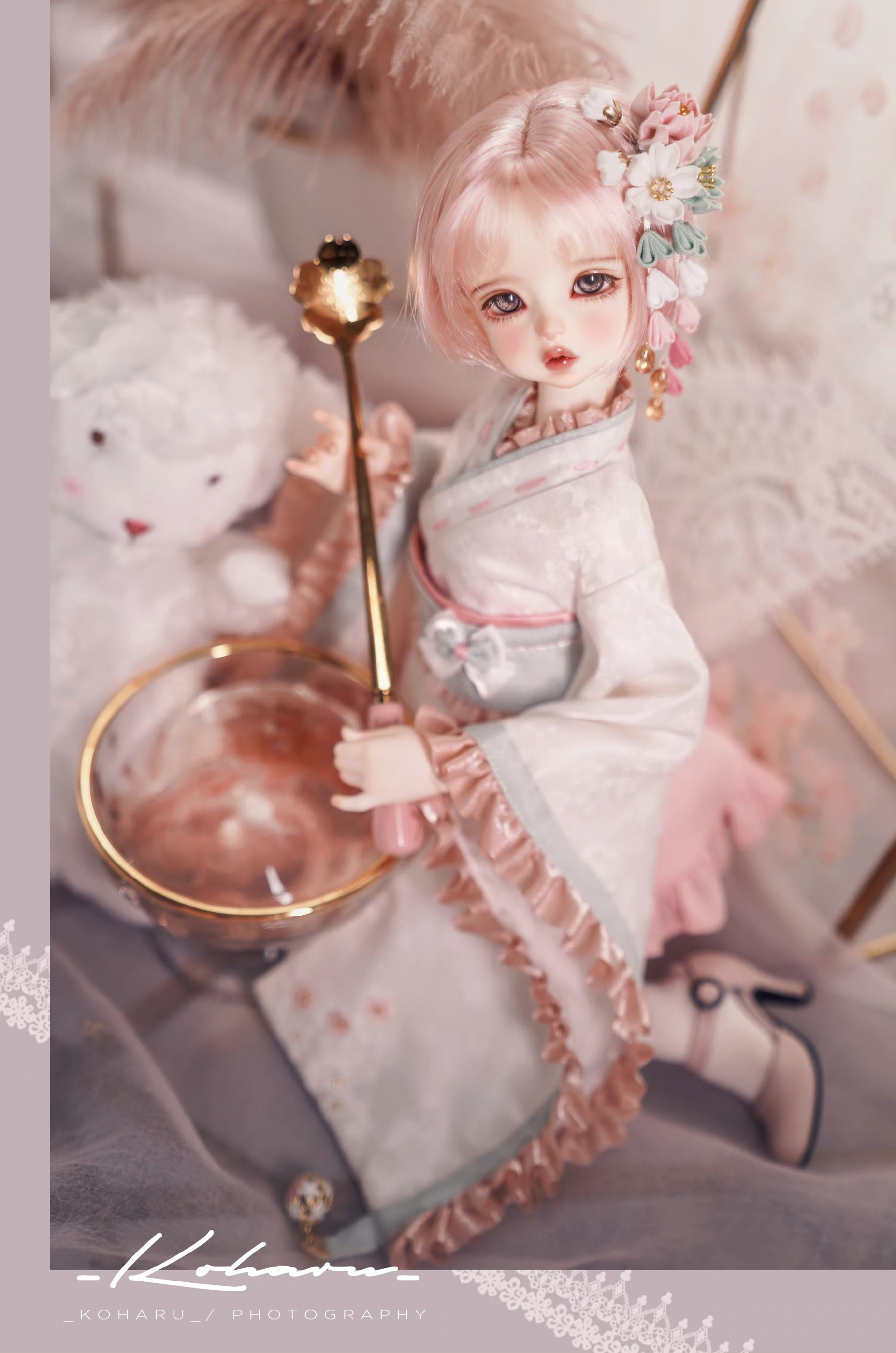 【OOKRA 完售展示】樱之妖精 MSD MDD 四分娃衣 bjd和风 裙子卡片 - 图0