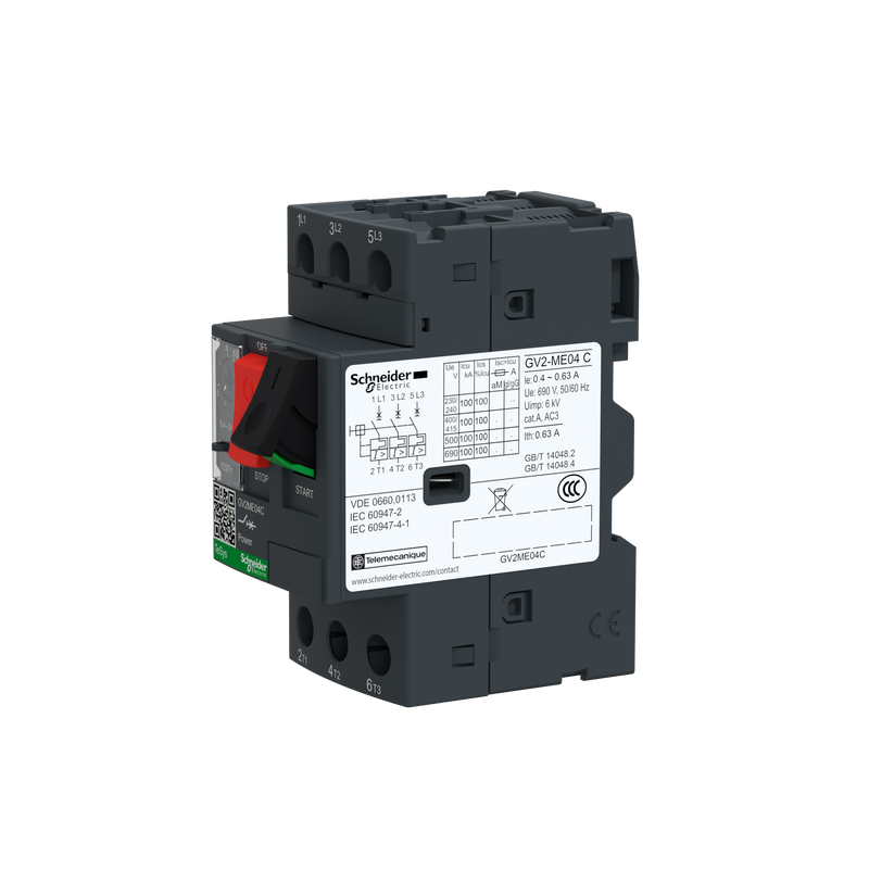 Schneider Electric/施耐德 热磁式电动机断路器：GV2ME04C - 图0