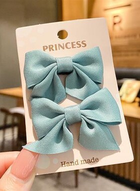 儿童蝴蝶结发饰红色小夹子女孩前额发夹女童网红宝宝公主发卡头饰
