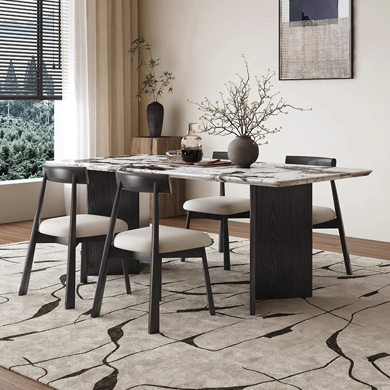 实木中古风雪山飞狐天然奢石餐桌高级感长方形新款大理石饭桌佛山,淘宝优惠券,粉丝福利购,淘宝优惠卷