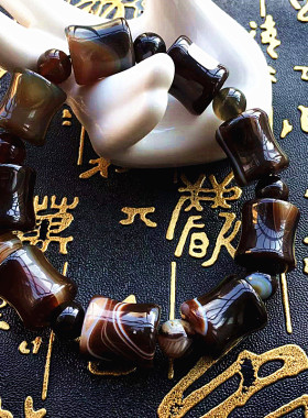 巴西缠丝玛瑙手串路路通手链佛珠
