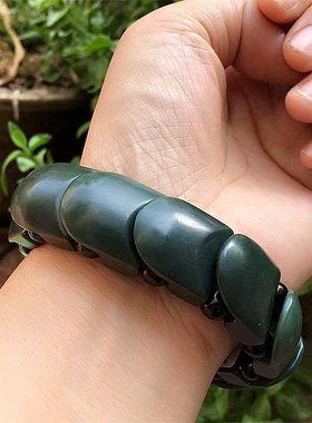 和田青玉龙甲鳞片手链潮款手串男