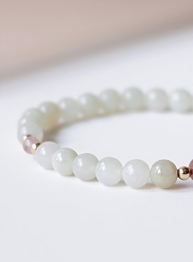 原创设计天然和田玉转运手链