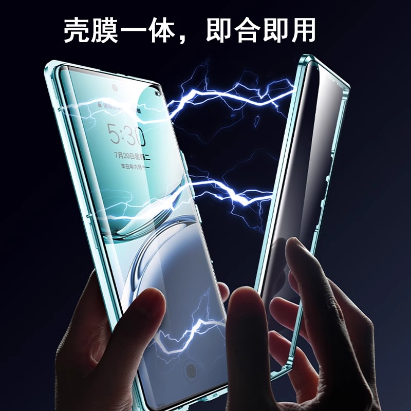 适用OPPOA3Pro手机壳磁吸超薄oppo镜头全包防摔双面玻璃A3Pro金属保护套5G男女新款A3万磁王卡扣曲面屏外壳