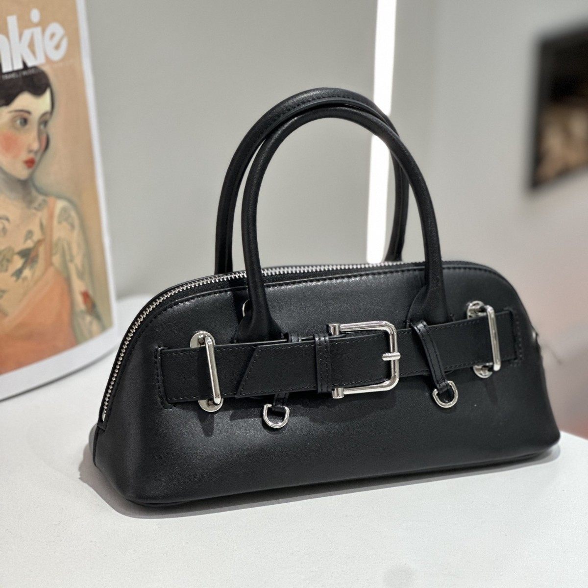 佰缔皮具女包2025新款高级感手提保龄球包包真皮腋下包单肩贝壳包,淘宝优惠券,粉丝福利购,淘宝优惠卷