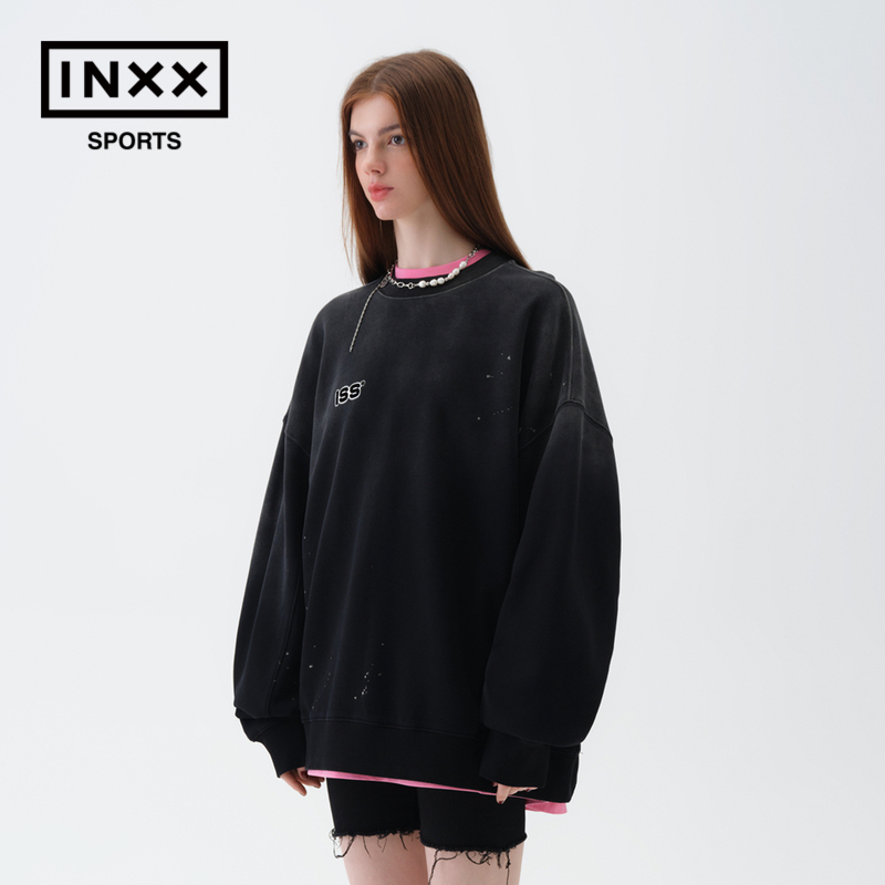 ISS BY INXX SPORTS新款墨点洗褪潮流运动卫衣男女同款情侣-图0