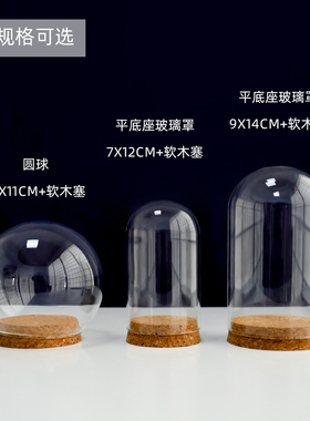 永生花软木塞玻璃罩工艺品