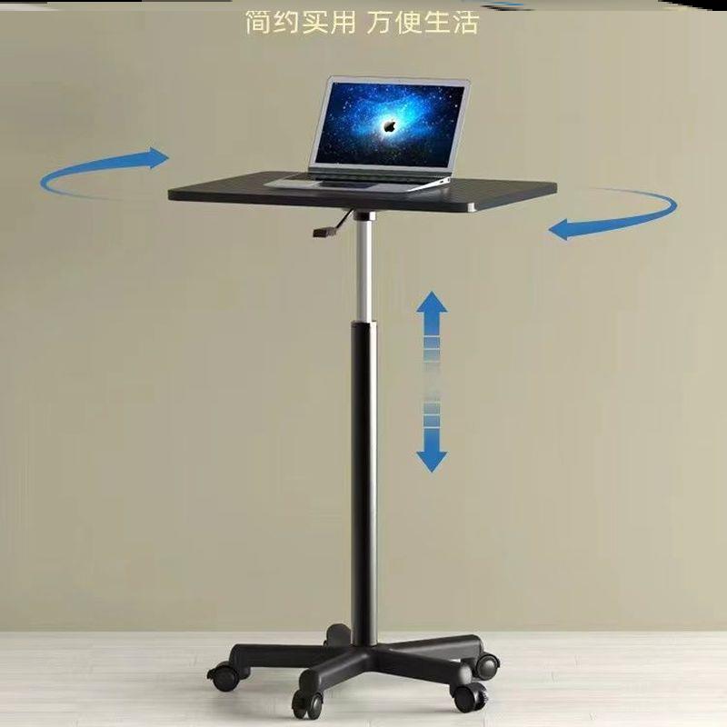 滑轮移动小桌子站立式工作台可升降小型床边桌笔记本电脑升降桌子 - 图3