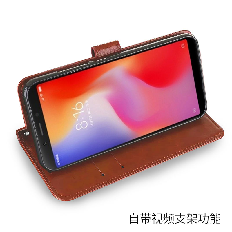 红米6A手机壳5.45英寸Redmi6A翻盖式皮套M1804C3CE保护外壳红米六A全包边防摔商务高档插卡A6外套钱包男女款 - 图2