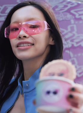 刘柏辛同款粉色眼镜y2k