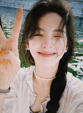 章若楠同款珍珠项链法式