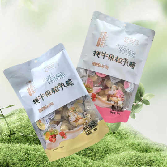 小妞比比高铁同款牦牛果粒乳酪248g*4袋嚼着吃的固体酸奶零食