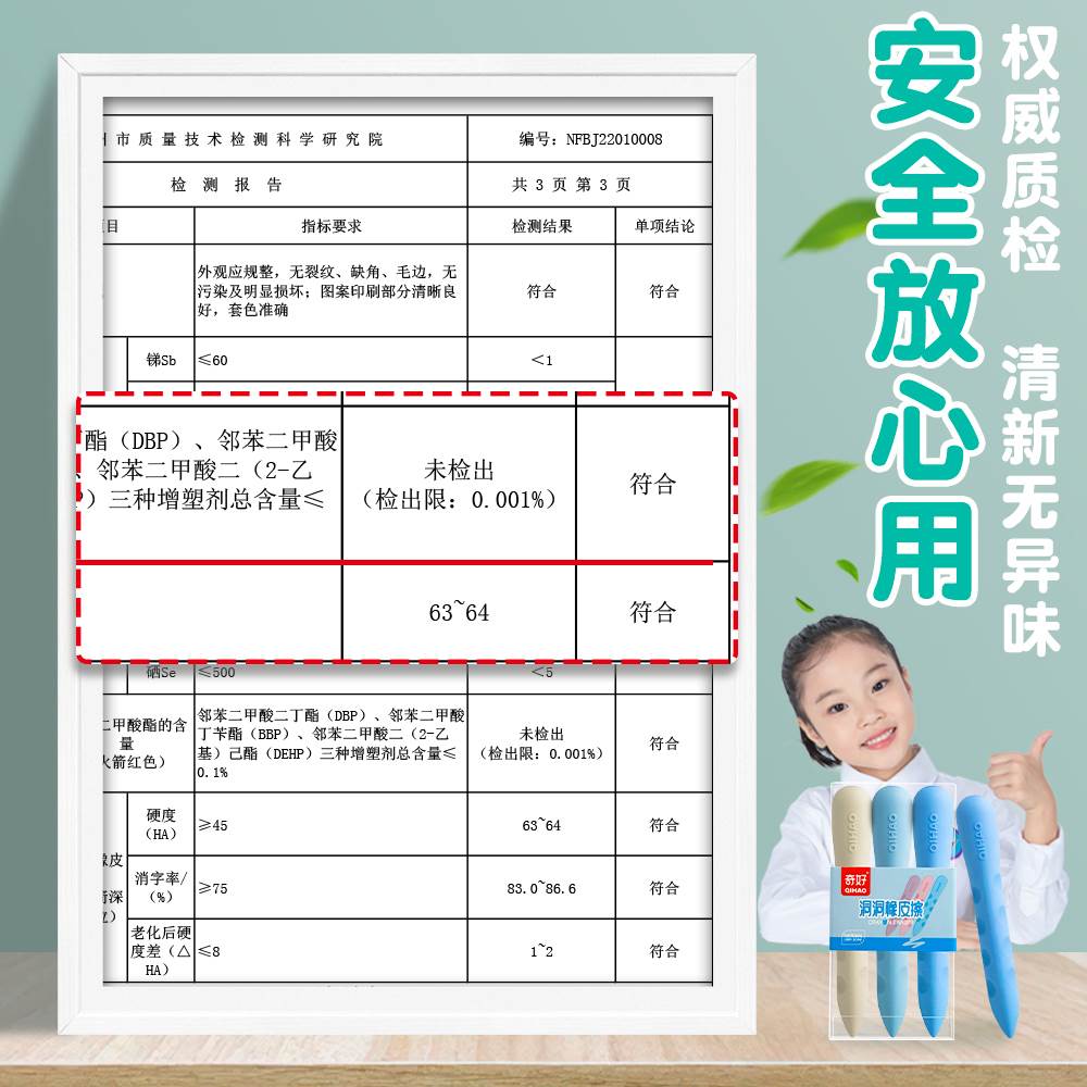 奇好洞洞橡皮檫小学生专用檫的干净不掉渣无屑不留痕迹一年级二年级橡皮创意可爱儿童少屑握姿正姿橡皮 - 图3