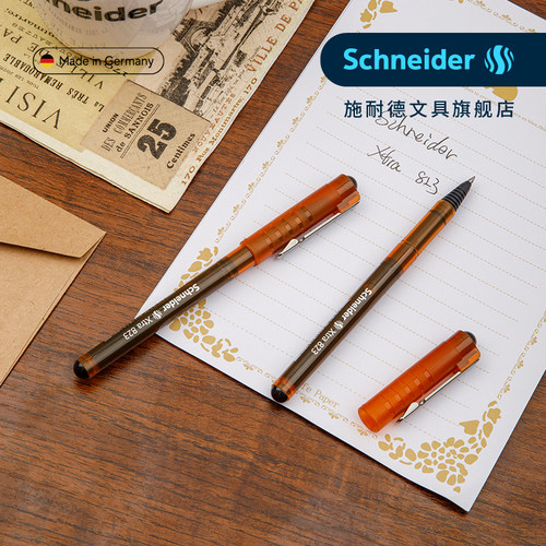 德国进口施耐德走珠笔水笔823直液式中性笔schneider办公学生专用考试书写大容量速干防水黑笔0.5mm复古盖帽 - 图2