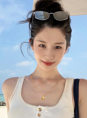 金色小众吊坠项链女款2026巨好看韩系ins锁骨链轻奢高级海边配饰