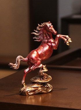 彩铜青云直上马摆件办公室马到成功家居客厅装饰品开业礼品摆设