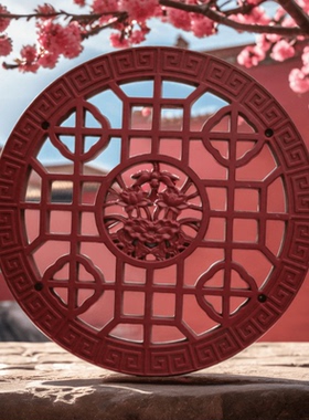 树脂围墙透窗装饰挂件新中式