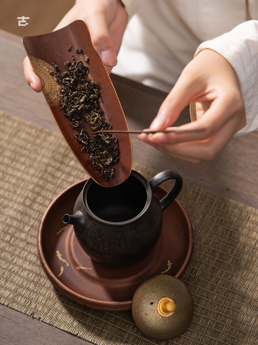 古歌纯铜手工茶锥茶针茶勺复古茶铲茶则茶匙茶拨功夫茶道配件套装