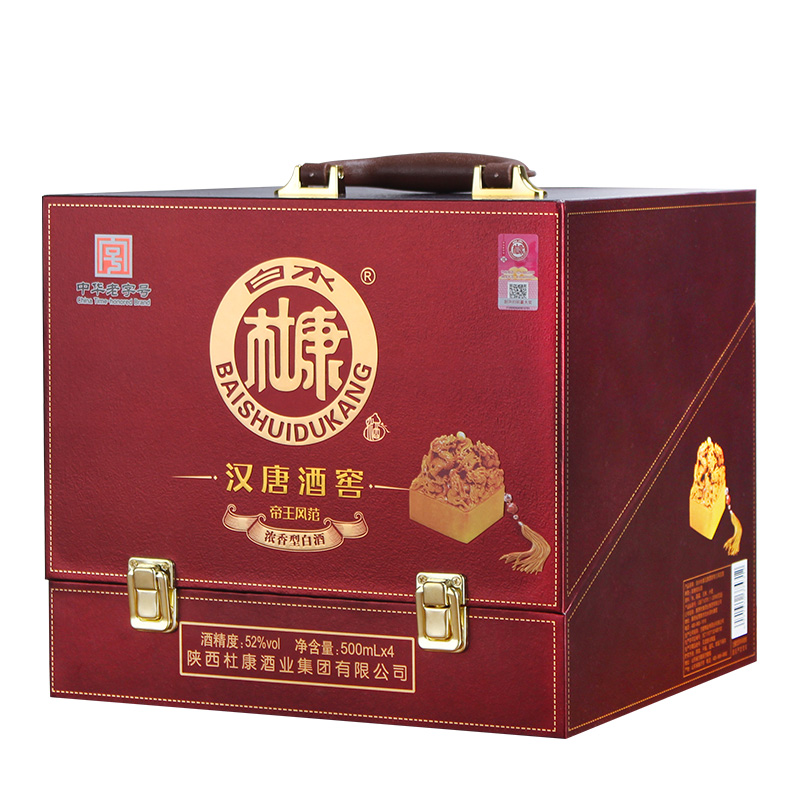 白水杜康 帝王风范汉唐酒窖 52度浓香型白酒 500mL*4瓶礼盒装  天猫优惠券折后￥149包邮（￥1149-1000）