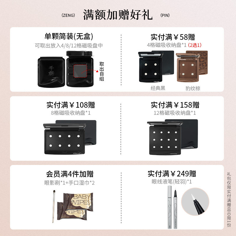 千妍单色眼影盘自组彩妆腮红高光修容哑光珠光日常淡妆眉粉DIY,淘宝优惠券,粉丝福利购,淘宝优惠卷