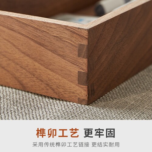 实木玄关桌面杂物茶几办公室钥匙收纳盒首饰化妆品文具整理盒托盘 - 图1