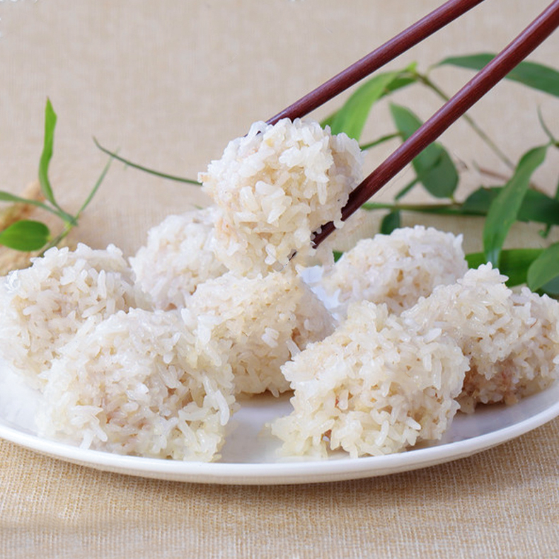 珍珠藕圆糯米雪花肉丸子加热即食酒店餐饮早餐半成品特色点心食材 - 图1