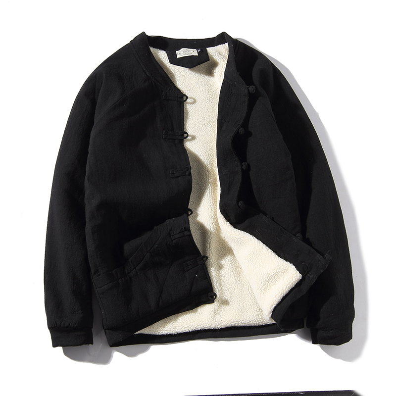 冬装中国风男加绒复古盘扣宽松汉服 腓尼基民族服装