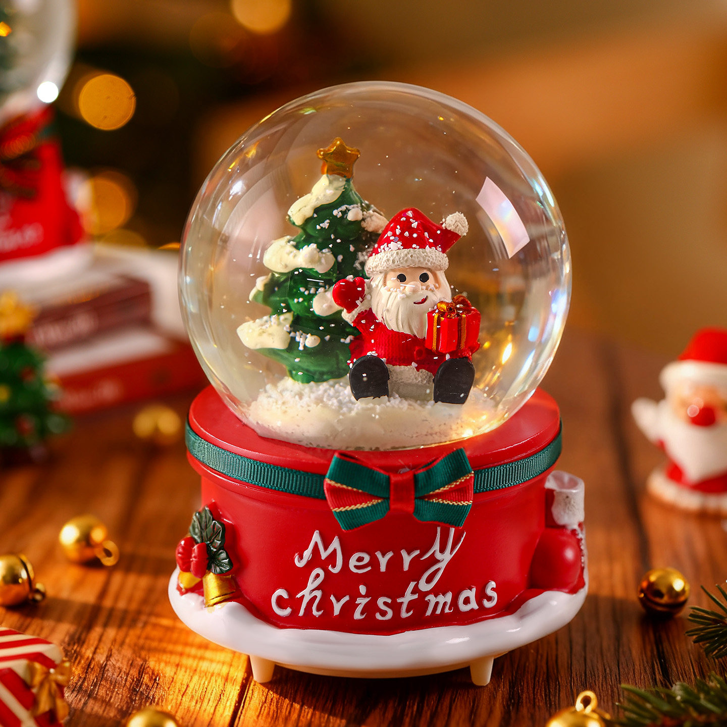 圣诞节水晶球音乐盒礼物装饰摆件八音盒旋转飘雪圣诞老人儿童礼品,淘宝优惠券,粉丝福利购,淘宝优惠卷
